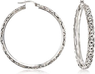 Ross-Simons Sterling Silver Extra-Large Byzantine Hoop Earrings