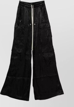 Rick Owens straight cargo trousers elastic waistband wide leg