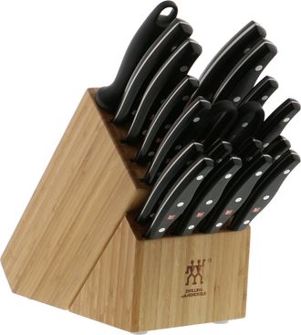 Zwilling Twin Signature 19-pc German Knife block set, Made in Company-Owned German Factory, Special Formula Steel
