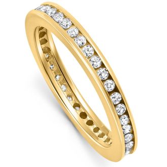Pompeii3 1/2Ct TW Channel Set Lab Grown Diamond Eternity Wedding Stackable Ring 14k Gold