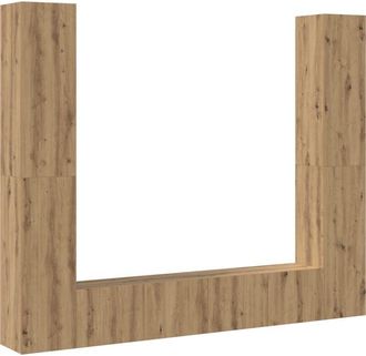 vidaXL Vidaxl - tv Cabinet with Storage with Door 6 pcs Brown Large Engineered wood