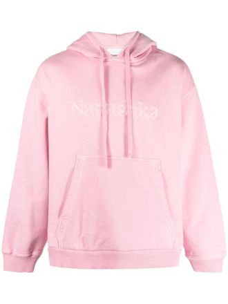 Nanushka logo-embroidered cotton hoodie - unisex - Organic Cotton/Recycled Cotton - M - Pink