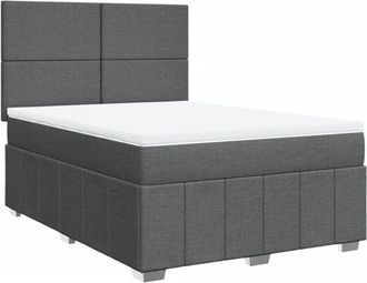 vidaXL Vidaxl - Cama Box Spring Con Colch&oacute;n Tela Gris Oscuro 160x200 Cm