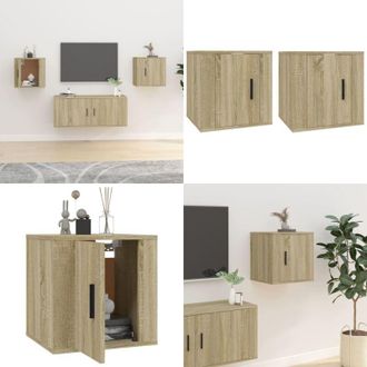 vidaXL Mobili Porta TV a Parete 2 pz Rovere Sonoma 40x34,5x40 cm - TV a parete - Mobile per TV