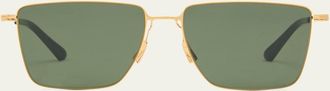 Bottega Veneta Mens BV1267SM Ultrathin Metal Rectangle Sunglasses