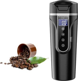 No Brand Calentador De Tazas - Hervidor El&eacute;ctrico De Viaje De 500 Ml, 12 V/24 V, Taza Port&aacute;til Para Coche Con Pantalla Digital Led Inteligente De Temperatura, 