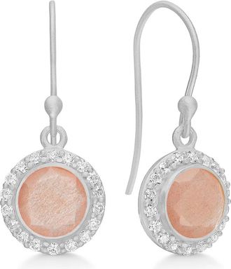 Frk. Lisberg Accessoires, Dames, Grijs, ONE Size, Maansteen Zilveren Oorbellen Klassieke Stijl