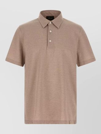 Brioni cotton polo shirt short sleeves slits