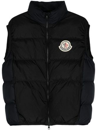 Moncler Almaz padded gilet - men - Polyamide/Polyamide/Goose Down/Goose Feather - 1 - Black