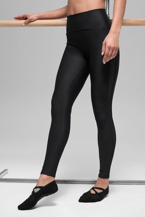 Alo | Airlift High-Waist Mesh Infatuation Legging in Black, Size: Medium