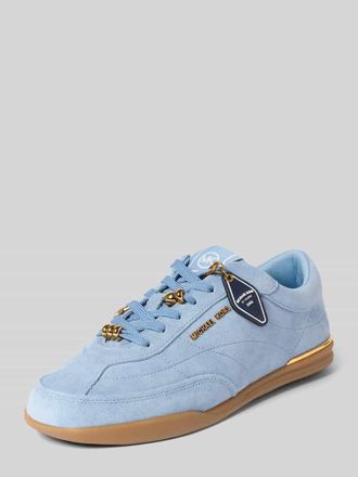 Michael Kors Sneaker aus Leder mit Zierperlen Modell NOLAN LACE UP in Hellblau, Gr&ouml;&szlig;e 41