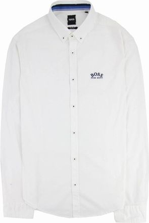 HUGO BOSS Mens Hugo Boss Biado R Reguler Fit Shirt White 100 - Size: Regular/36