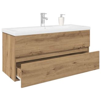 Berkfield Home Sink Cabinet with Built-in Basin & Faucet Artisan Oak in Brown