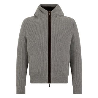 Moorer Misone-Cw1 Hooded Jacket - male - Moorer - Zip-throughs - Gray - M - Sweatshirts & Hoodies