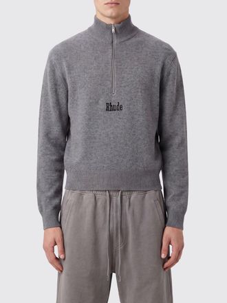 Rhude Maglia slim fit a collo alto in puro cashmere con mezza zip