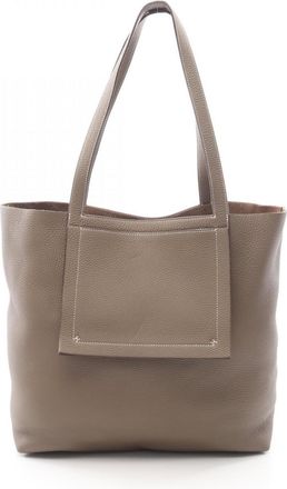 Herm&egrave;s Etoupe Gray Gray Taurillon Clemence Leather Handbag Tote Bag (Pre-Owned)