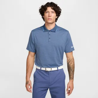 Nike Mens Tour Dri-FIT Striped Golf Polo in Blue | FZ7479-410