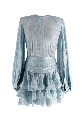 Bronx and Banco Blue Ruffle Mini Dress Size XS