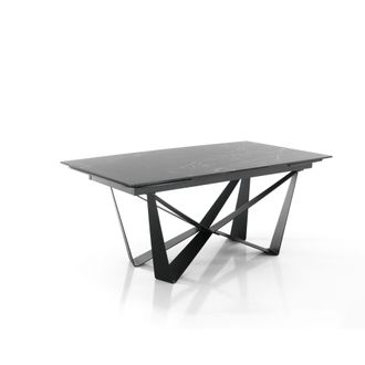 Oresteluchetta Mesa Extensible Con Tapa De Cer&aacute;mica Acabado M&aacute;rmol Negro