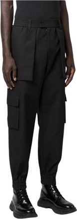Alexander McQueen Cargo broek van katoen in ontspannen stijl - Heren - Slim Fit Broeken - Zwart - L - Katoen - Broeken