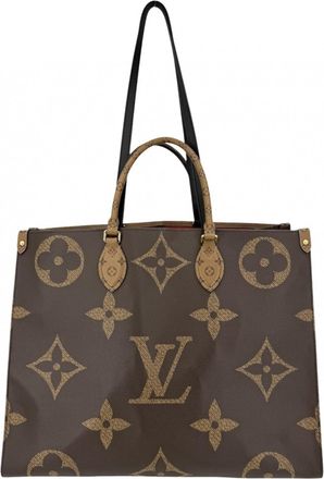 Louis Vuitton Beige Brown Monogram Reverse Monogram Handbag Tote Bag (Pre-Owned)