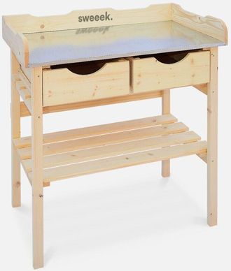 Sweeek Mesa De Jard&iacute;n Con 2 Cajones