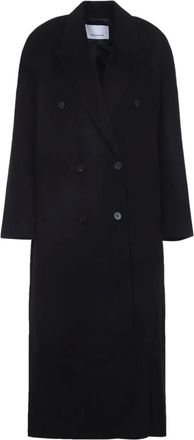 Frankie Shop Cappotto doppiopetto in lana - Nero