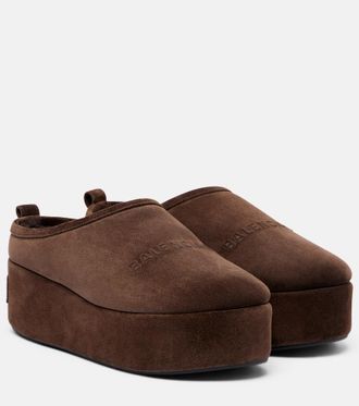 Balenciaga Alaska suede platform mules