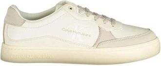 Calvin Klein Witte lage sneaker met printontwerp - Heren - Sneakers - Wit - 42 EU - Polyester - Schoenen
