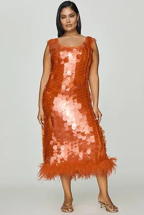 Hutch Scoop-Neck Sequin Midi Dress