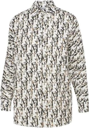 Max Mara Bohemian Oversized Katoenen Blouse - Dames - Overhemden - Wit - XS - Katoen - Overhemden