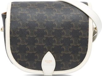 Celine Pre-owned Celine Medium Triomphe Coated Canvas Folco Crossbody Ladies U-GM-0240