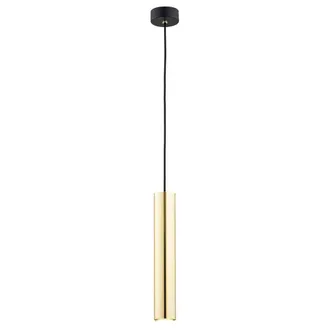 Netlighting Gomera Plus Slim Pendant Ceiling Light Brass Steel Black Structure in Gold