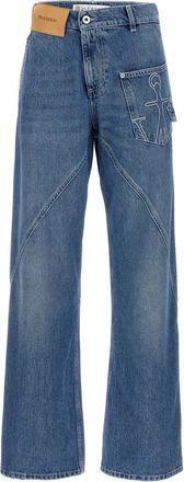 J.W.Anderson Twisted Workwear Jeans - Dames - Regular Fit Jeans - Blauw - W28 - Katoen - Jeans