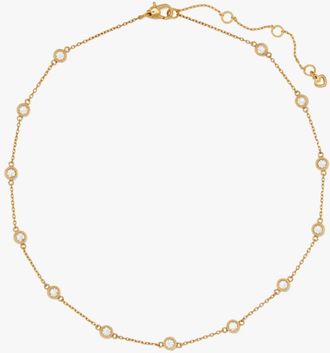 Kate Spade New York Womens Set In Stone Station Necklace - Gold Steel - One Size