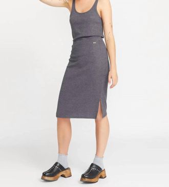 Volcom Lil Rib Skirt In Gray