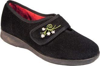DB Shoes DB Shoes Caroline 2 - Wide Fitting House Shoe - Black 2E-4E - 6 (UK)