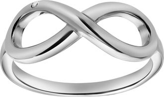 LuvMyJewelry Rielle Sterling Silver 0.01 Ct Diamond Infinity Ring