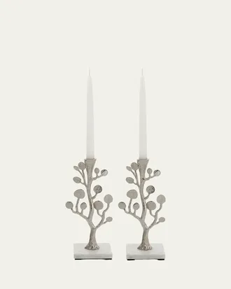 Michael Aram Botanical Leaf Candleholders, Set of 2