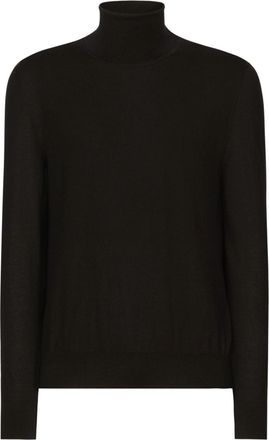 Dolce & Gabbana Roll neck jumper - men - Silk/Virgin Wool - 48 - Black