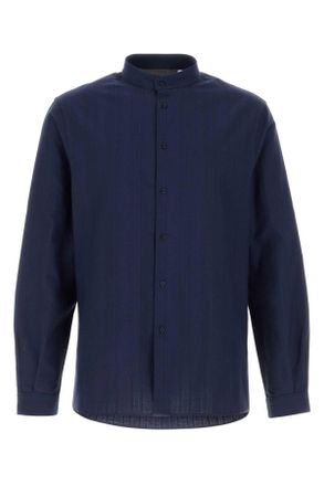 Brunello Cucinelli Brunello Cucinelli Navy Blue Cotton Shirt
