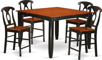 East West Furniture 5 Pc counter height Dining room set-pub Table and 4 Kitchen Dining Chairs