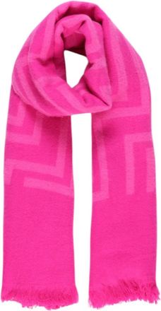 Only Geometrische Franje Sjaal Winter Accessoire - Dames - Wintersjaals - Roze - ONE Size - Accessoires