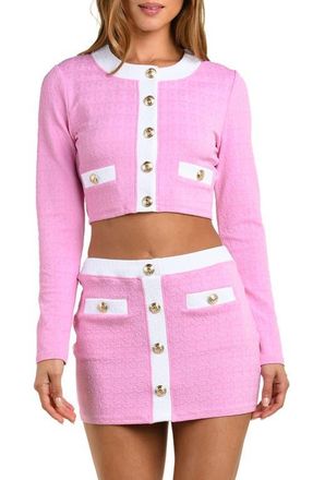 L'agence Adaline Colorblock Crop Rashguard in Blush at Nordstrom, Size X-Large