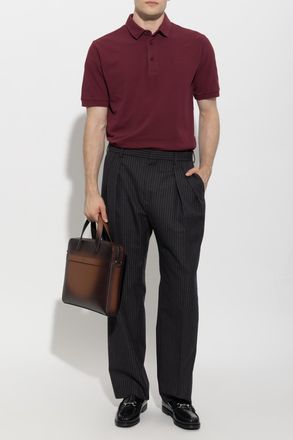 Etro Polo With Embroidered Logo, Mens, Burgundy