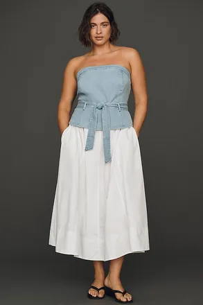 En Saison Harlow Plus Denim Midi Dress