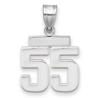 Diamond2Deal 14k White Gold Small Polished Number 55 Charm Pendant