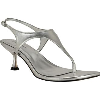 Calvin Klein Portia Ankle Strap Sandal in Silver at Nordstrom, Size 7.5