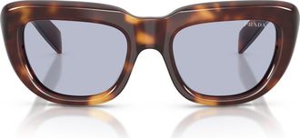 Prada 53mm Rectangular Sunglasses in Classic Tortoise/blue at Nordstrom