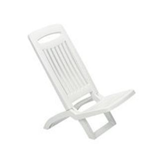 Trade Shop Trade Shop - Set 4 Sedie Spiaggina Bassa Da Spiaggia Mare Piscina In Plastica Bianca Pieghevole 009259